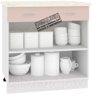 Шкаф-стол кухонный Кортекс-мебель Корнелия Лира НШ80р1ш (дуб сонома/королевский опал)