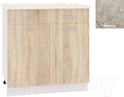 Шкаф-стол кухонный Кортекс-мебель Корнелия Лира НШ80р1ш - фото