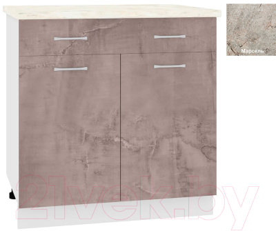 Шкаф-стол кухонный Кортекс-мебель Корнелия Лира НШ80р1ш - фото