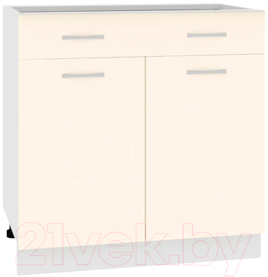 Шкаф-стол кухонный Кортекс-мебель Корнелия Лира НШ80р1ш без столешницы (крем) - фото