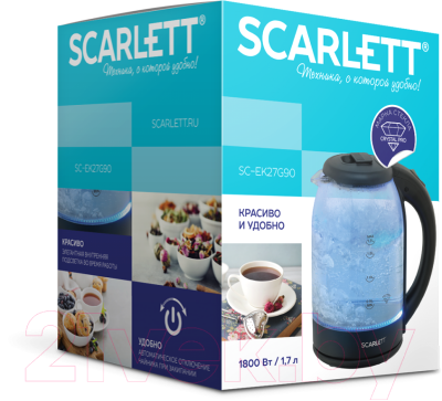 Электрочайник Scarlett SC-EK27G90 (черный)