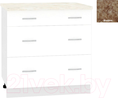 Шкаф-стол кухонный Кортекс-мебель Корнелия Лира НШ80р3ш - фото