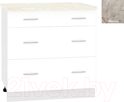 Шкаф-стол кухонный Кортекс-мебель Корнелия Лира НШ80р3ш - фото