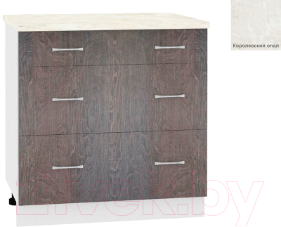 Шкаф-стол кухонный Кортекс-мебель Корнелия Лира НШ80р3ш - фото