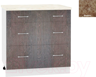 Шкаф-стол кухонный Кортекс-мебель Корнелия Лира НШ80р3ш - фото