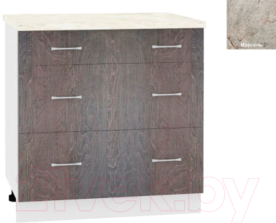 Шкаф-стол кухонный Кортекс-мебель Корнелия Лира НШ80р3ш - фото