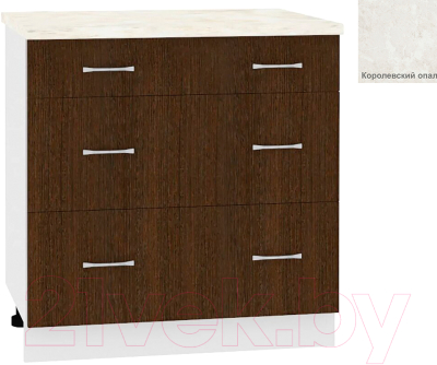 Шкаф-стол кухонный Кортекс-мебель Корнелия Лира НШ80р3ш - фото