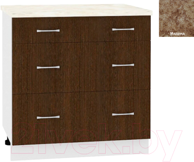 Шкаф-стол кухонный Кортекс-мебель Корнелия Лира НШ80р3ш - фото