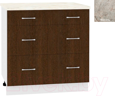 Шкаф-стол кухонный Кортекс-мебель Корнелия Лира НШ80р3ш - фото