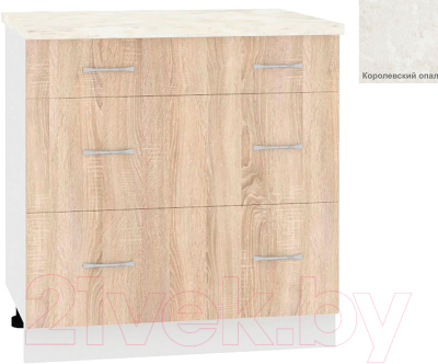 Шкаф-стол кухонный Кортекс-мебель Корнелия Лира НШ80р3ш - фото