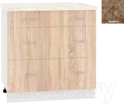 Шкаф-стол кухонный Кортекс-мебель Корнелия Лира НШ80р3ш - фото