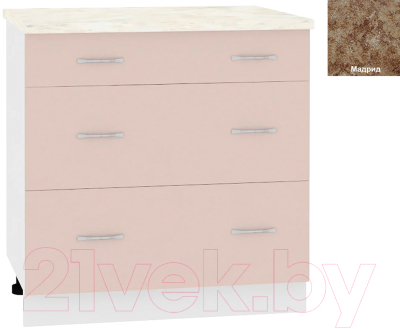 Шкаф-стол кухонный Кортекс-мебель Корнелия Лира НШ80р3ш - фото