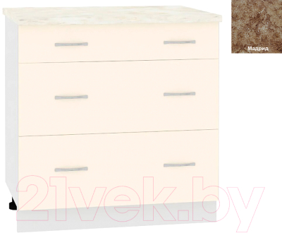 Шкаф-стол кухонный Кортекс-мебель Корнелия Лира НШ80р3ш - фото