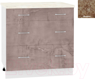 Шкаф-стол кухонный Кортекс-мебель Корнелия Лира НШ80р3ш - фото