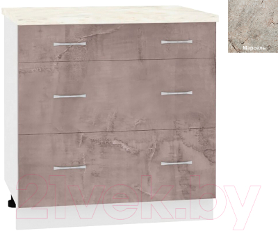 Шкаф-стол кухонный Кортекс-мебель Корнелия Лира НШ80р3ш - фото