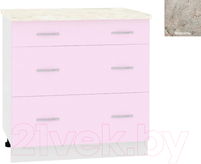 Шкаф-стол кухонный Кортекс-мебель Корнелия Лира НШ80р3ш - фото