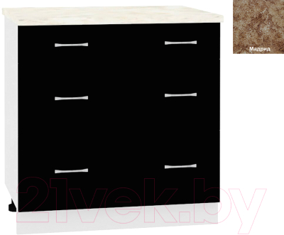 Шкаф-стол кухонный Кортекс-мебель Корнелия Лира НШ80р3ш - фото