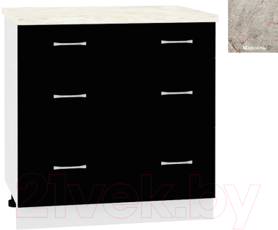 Шкаф-стол кухонный Кортекс-мебель Корнелия Лира НШ80р3ш - фото