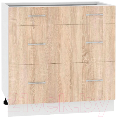 Шкаф-стол кухонный Кортекс-мебель Корнелия Лира НШ80р3ш без столешницы - фото