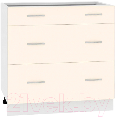 Шкаф-стол кухонный Кортекс-мебель Корнелия Лира НШ80р3ш без столешницы - фото