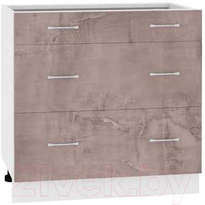 Шкаф-стол кухонный Кортекс-мебель Корнелия Лира НШ80р3ш без столешницы - фото