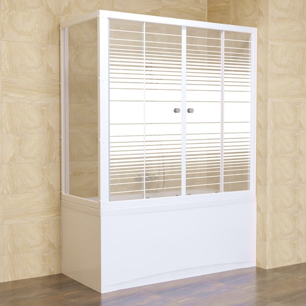 Стеклянная шторка для ванны Triton Полосы 150x147.5