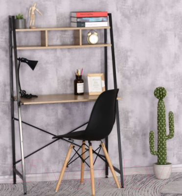 Письменный стол Sheffilton SHT-T36 (черный муар/скандинавский орех ЛДСП/металл)