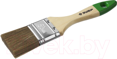 Кисть малярная Зубр Мастер Лазурь 4-01009-075 плоская (75мм, светлая смешанная щетина) - фото