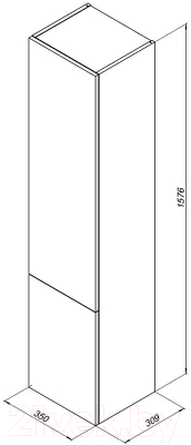 Шкаф-пенал для ванной Aquanet Алвита 35 L / 249618