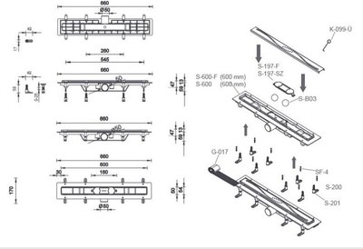 Трап для душа Styron STY-Li-60