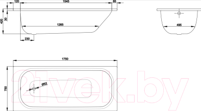 Ванна стальная Bette Form 175x75 / 2949-000ADPLUS