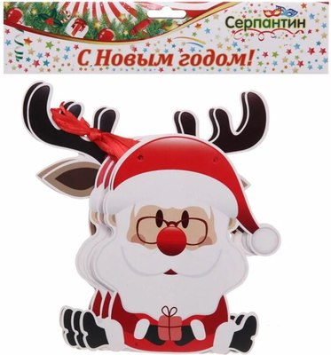 Гирлянда-растяжка Серпантин Дед Мороз и лось 325-0117