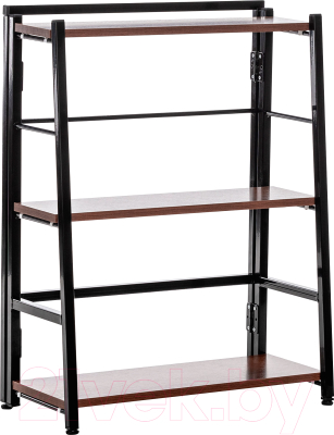 Стеллаж Импэкс Leset Пако 800 трапеция (черный/орех донской) - фото
