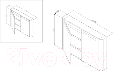 Шкаф с зеркалом для ванной AM.PM M30MCX1001TF