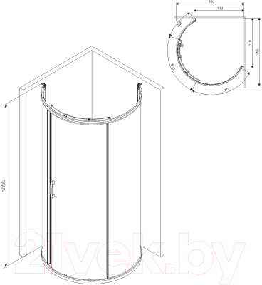 Душевой уголок AM.PM Like W83G-333-095CT