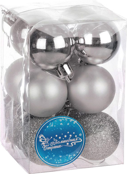 Набор шаров новогодних Волшебная страна PB4-12SMB-S / 001541 - фото