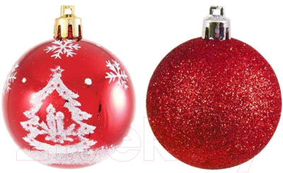 Набор шаров новогодних Волшебная страна PB6-4TDG-R / 102164 - фото