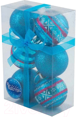 Набор шаров новогодних Волшебная страна PB6-6TDG-1-B / 102153 - фото