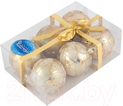 Набор шаров новогодних Волшебная страна PBD6-6-882-G / 101780 - фото