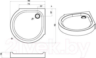 Душевой поддон AM.PM W83T-333-095W
