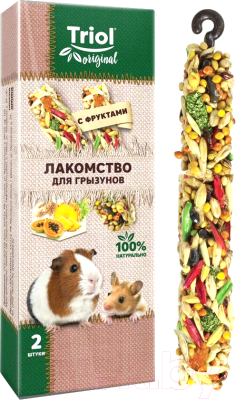 Лакомство для грызунов Triol Original для грызунов с фруктами / 40161015 - фото