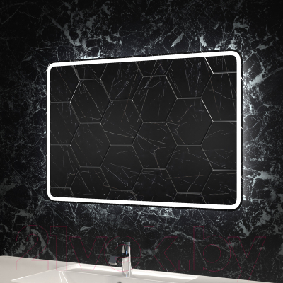 Зеркало Пекам Marta 1 70x80 / marta1-70x80spcl (с подсветкой, сенсором на прикосновение, подогревом и часами)