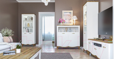 Шкаф с витриной Мебель-Неман Тиффани МН-041-24