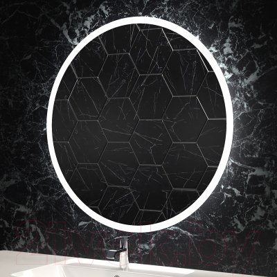 Зеркало Пекам Ring 80x80 / ring-80x80scl (с подсветкой, сенсором на прикосновение и часами)