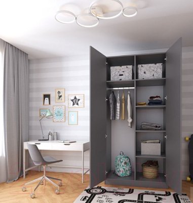 Шкаф Polini Kids Simple двухсекционный / 0001230.42