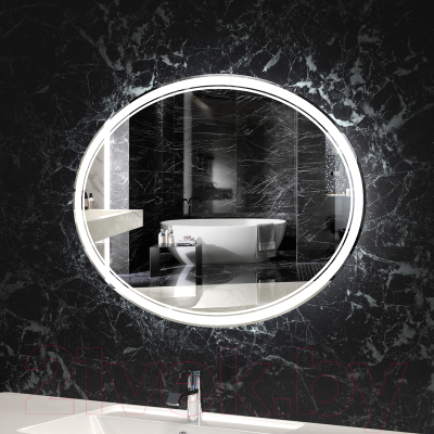 Зеркало Пекам Vesta 2 80x60 / Vesta2-80x60scl (с подсветкой, сенсором на прикосновение и часами)