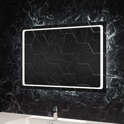 Зеркало Пекам Sandi 100x80 / Sandi-100x80spcl (с подсветкой, сенсором на прикосновение, подогревом и часами)