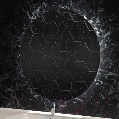 Зеркало Пекам Ring Fly 80x80 / ringFly-80x80spcl (с подсветкой, сенсором на прикосновение, подогревом и часами)