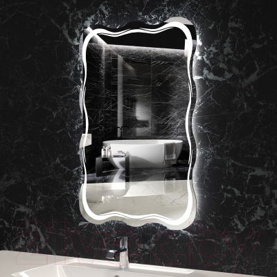 Зеркало Пекам Magik 60x80 / Magik-60x80scl (с подсветкой, сенсором на прикосновение и часами)