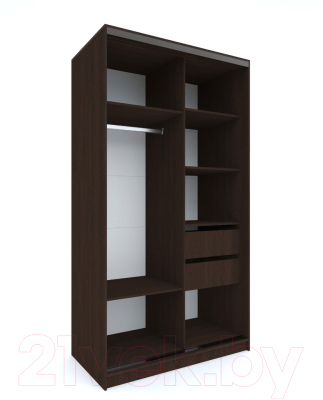 Шкаф-купе Евва 120 VSG.12 / АЭП ШК.2 03 (венге/дуб сонома/венге глянец)